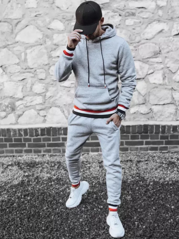 Světle šedá pánská tepláková souprava Dstreet AX0663 XXL