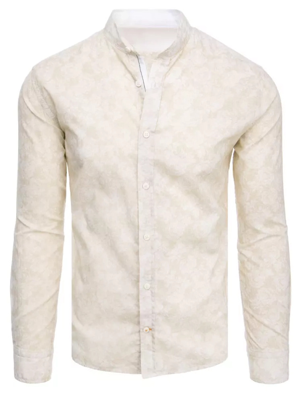 Pánská košile s dlouhým rukávem Barva zelená DSTREET DX2303 Barva: Béžová, Velikost: XL