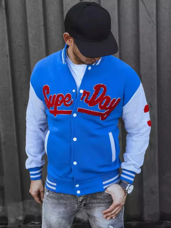 Pánská modrá mikina na zip Dstreet BX5447 M