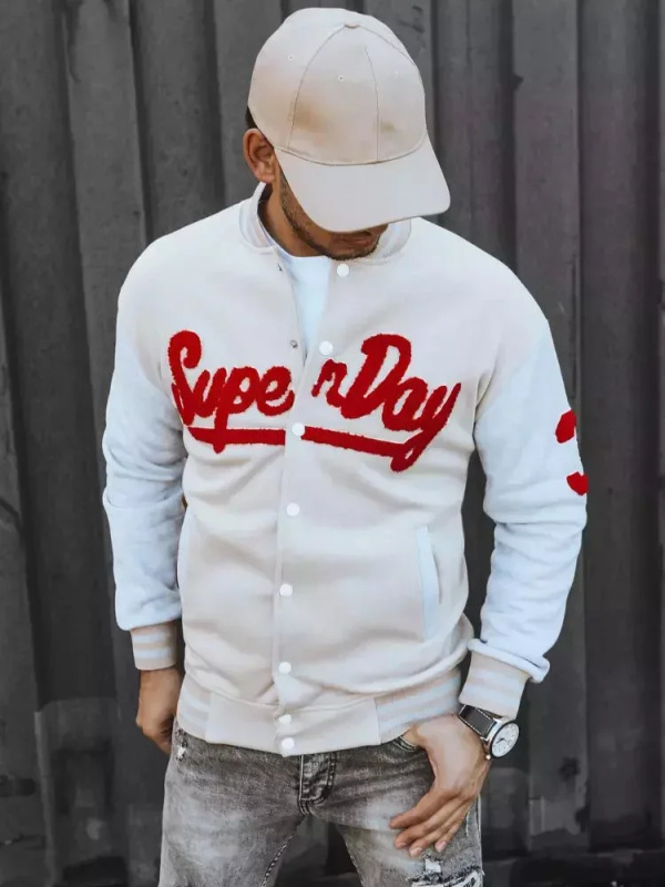 Pánská ecru mikina na zip Dstreet BX5445 XL