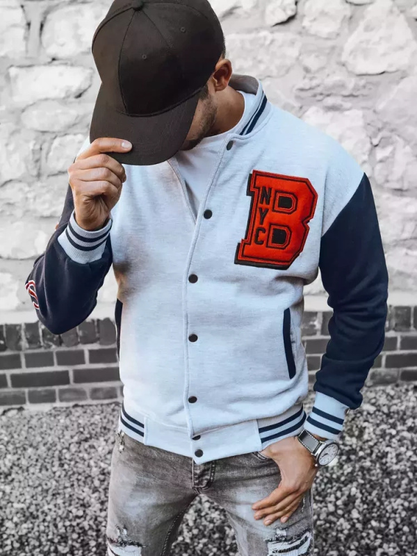 Šedá pánská mikina na zip Dstreet BX5441 M