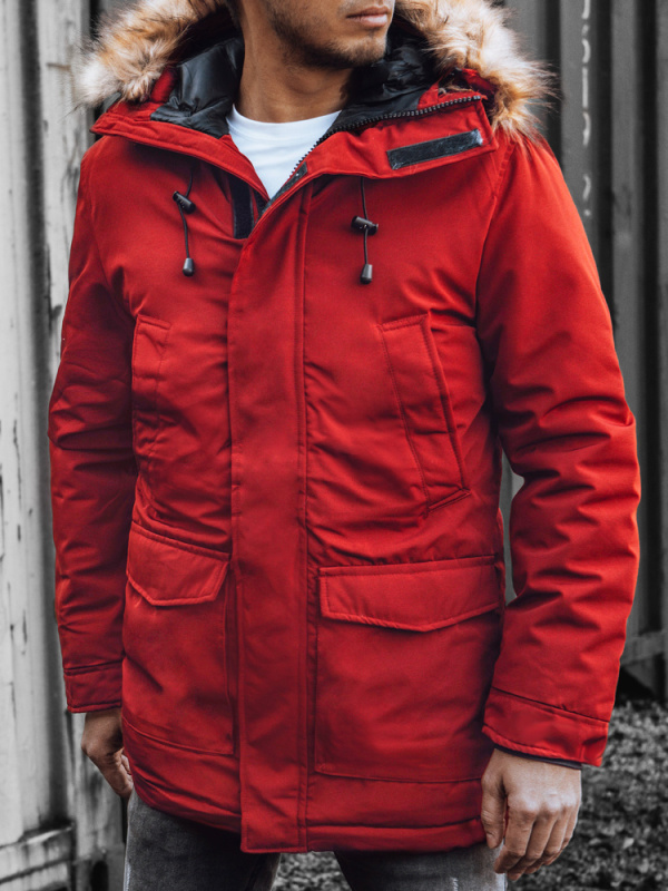 Červená pánská zimní parka bunda TX2995 XXL