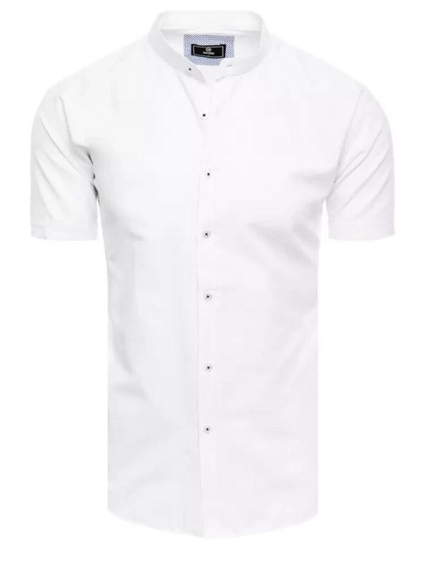 Pánská košile s krátkým rukávem Barva tmavě modrá DSTREET KX0996 Barva: Bílá, Velikost: XXL