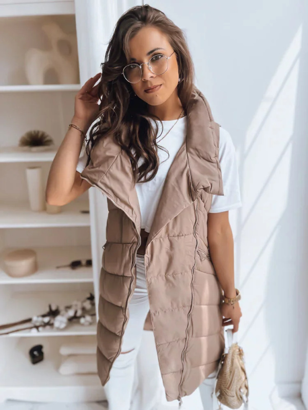 Dámská prošívaná vesta SEKIS béžová Dstreet TY3671 S