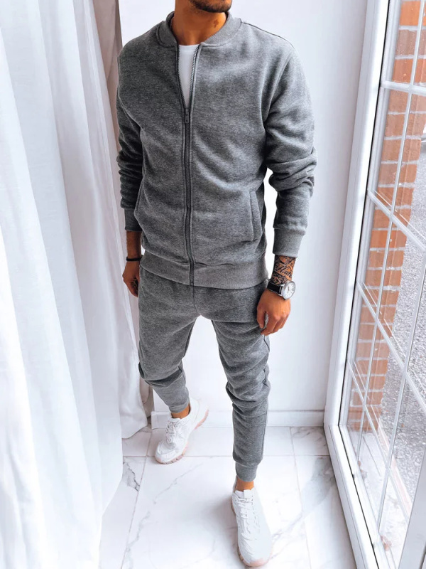 Pánská tmavě šedá zateplená tepláková souprava Dstreet AX0730 L