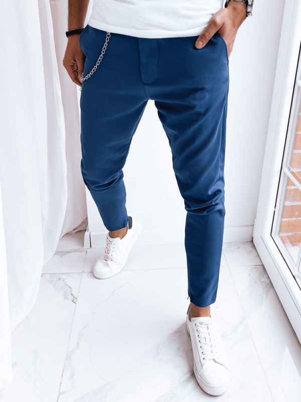 Pánské kalhoty chinos Barva grafitová DSTREET UX4008 Barva: Modrá - světle, Velikost: 31