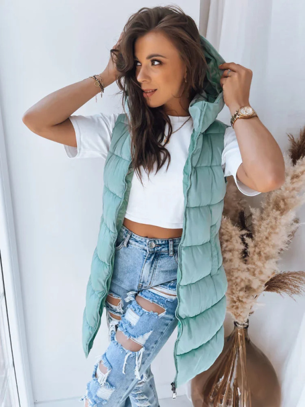 Dámská prošívaná vesta BRITA zelená Dstreet TY3647 XXL