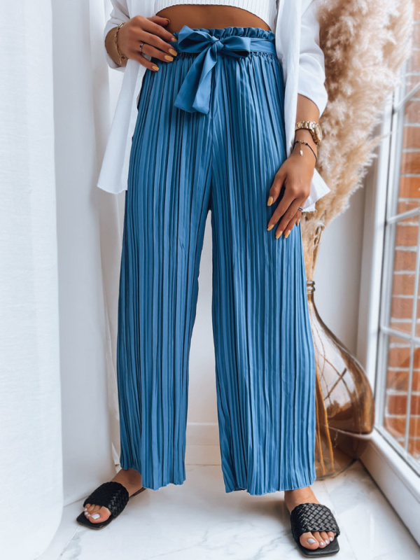 Dámské kalhoty casual RUFFLES Barva černá DSTREET UY1539 Barva: Modrá - světle, Velikost: XL/XXL