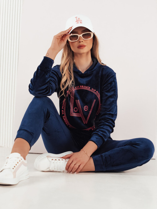 Dámská sametová souprava VIP PRIVATE tmavě modrá Dstreet AY0867 S/M