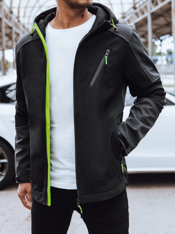 Pánský softshell s kapucí černý Dstreet TX4469 XXL