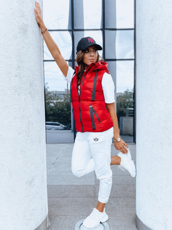 Dámská prošívaná vesta WISE OWL Barva zelená DSTREET TY3782 Barva: Červená, Velikost: XL