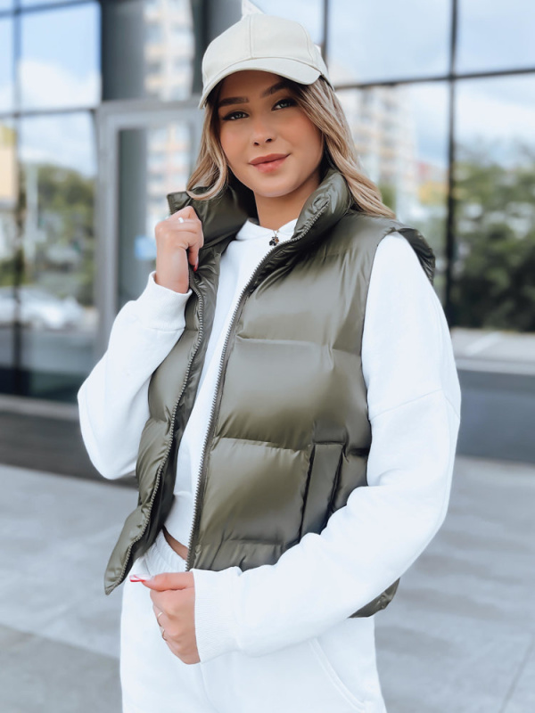 Dámská prošívaná vesta WILLOW zelená Dstreet TY3799 L