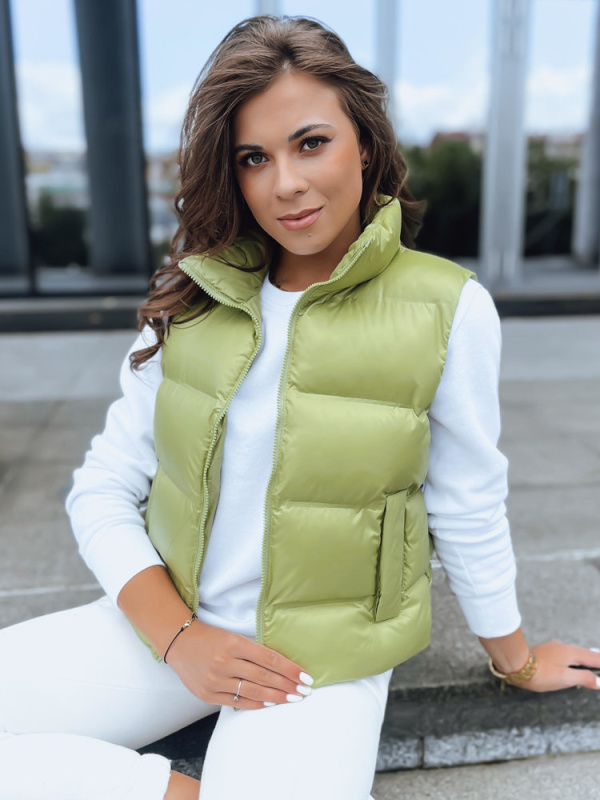 Dámská prošívaná vesta WILLOW pistáciová Dstreet TY3797 Velikost: M