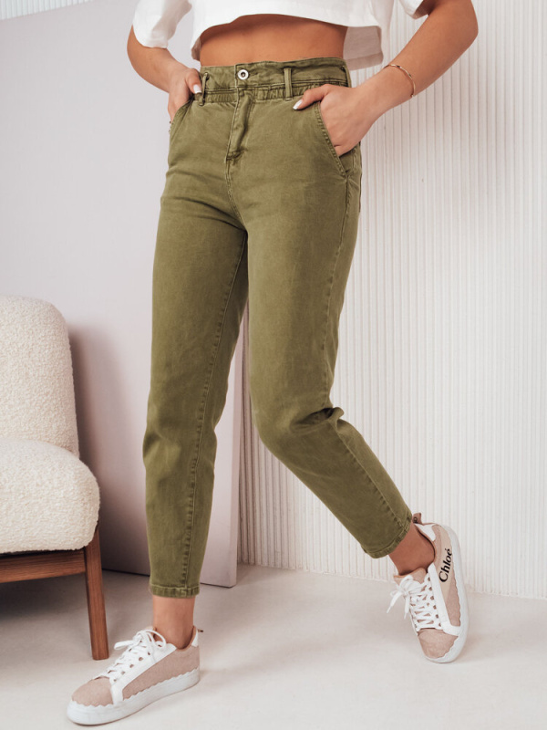 Dámské džíny mom fit FINN Barva zelená DSTREET UY1594 Barva: Zelená, Velikost: XL