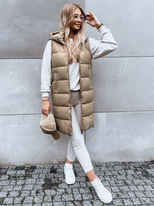 Dámská vesta s kapucí FAR AWAY Barva černá DSTREET TY3748 Barva: Hnědá, Velikost: XXL