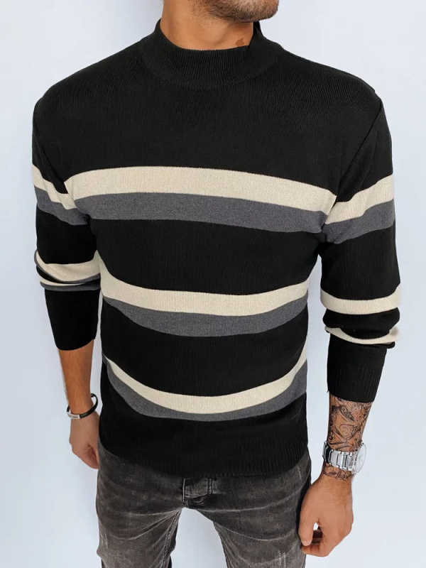 Pánský pruhovaný rolák černý Dstreet WX2127 2XL / 3XL