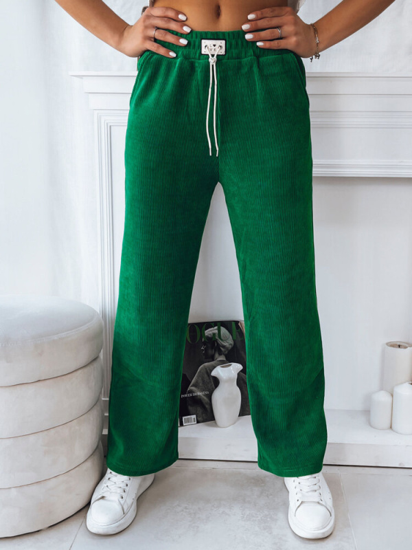 Dámské kalhoty casual SHERRY Barva šedá DSTREET UY1768 Barva: Zelená, Velikost: XL