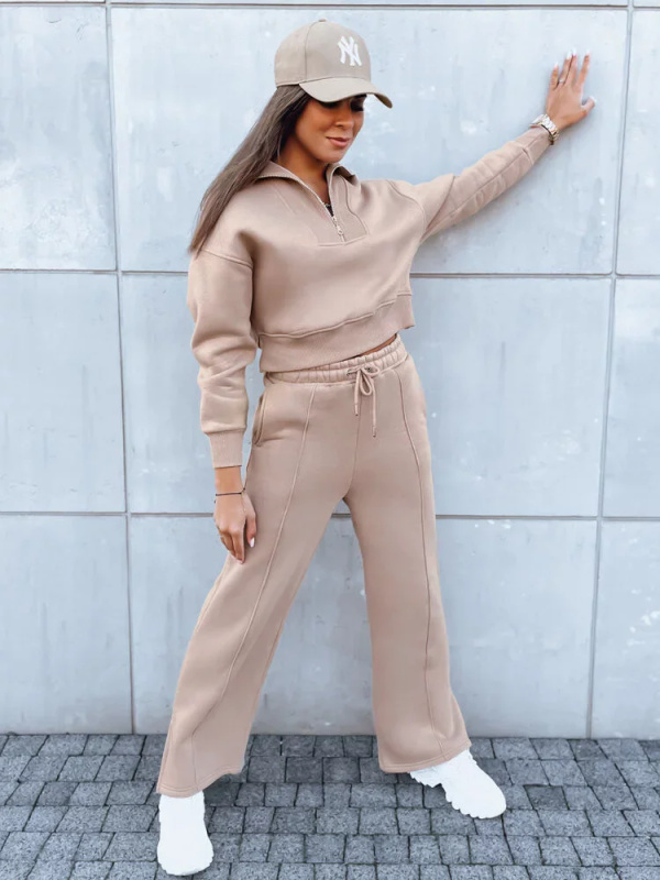 Dámská tepláková souprava MARINO béžová Dstreet AY0975 Velikost: S