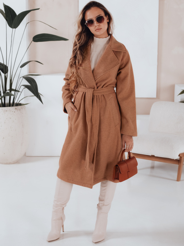 Dámský podzimní kabát NANCY camel Dstreet TY3885 Velikost: XL / 42