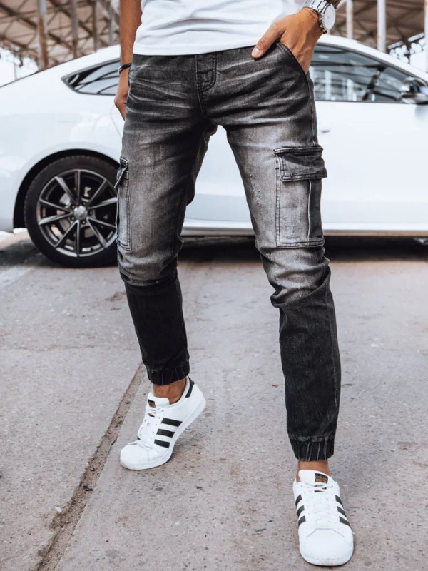 Pánské černé džínové joggery Dstreet UX4038 L
