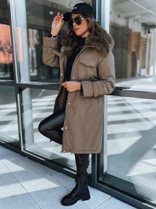 MARBLIS khaki dámská bunda parka Dstreet TY3929 Velikost: S