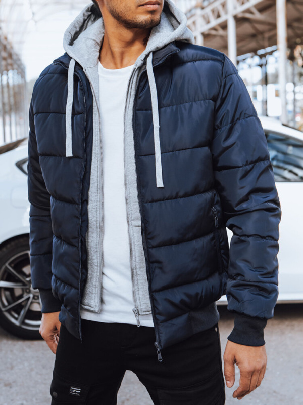 Pánská prošívané bunda Barva černá DSTREET TX4546 Barva: Modrá, Velikost: M