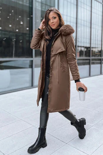 Dámská zimní parka LUSTER coffee Dstreet TY3956 Velikost: S