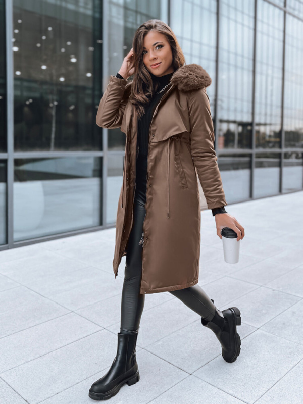 Dámská zimní parka LUSTER coffee Dstreet TY3956 Velikost: L
