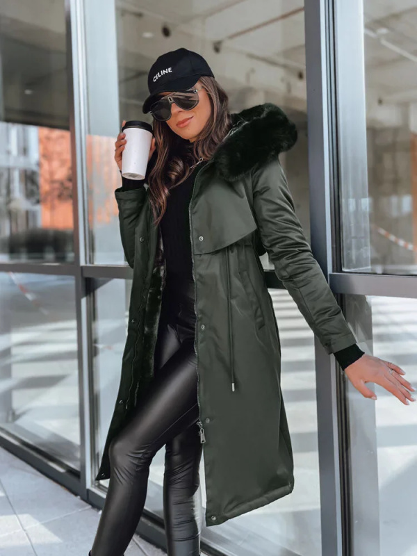 Dámská zimní parka LUSTER zelená Dstreet TY3955 Velikost: M