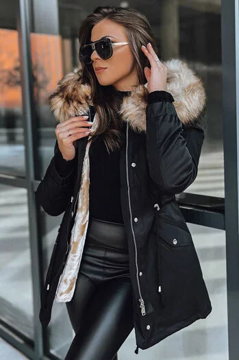 GARNET dámská zimní bunda parka černá Dstreet TY3947 Velikost: L