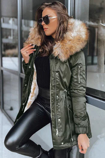 GARNET dámská zimní bunda parka zelená Dstreet TY3945 M