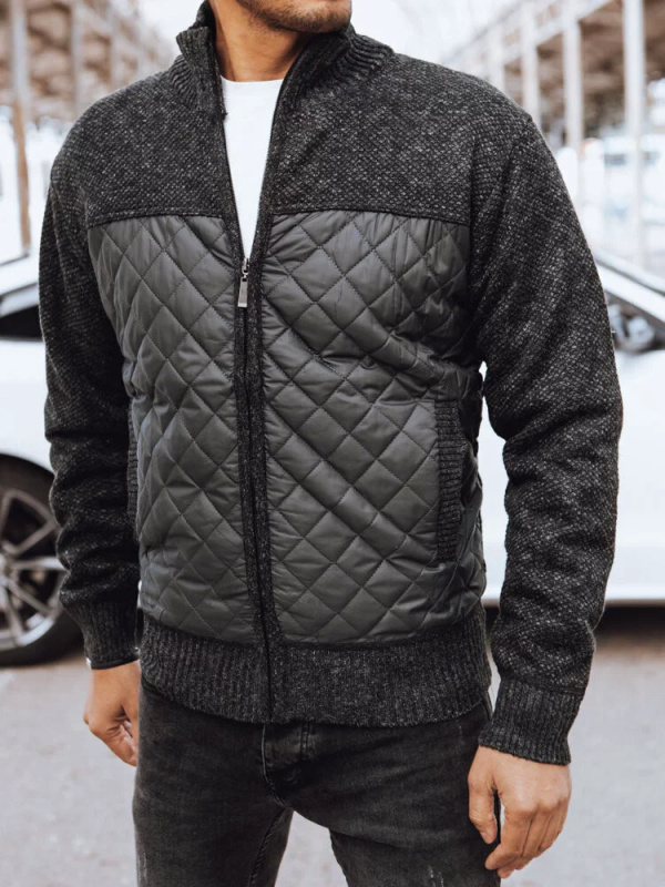 Pánská tmavě šedá prošívaná bunda Dstreet TX4577 Velikost: XXL
