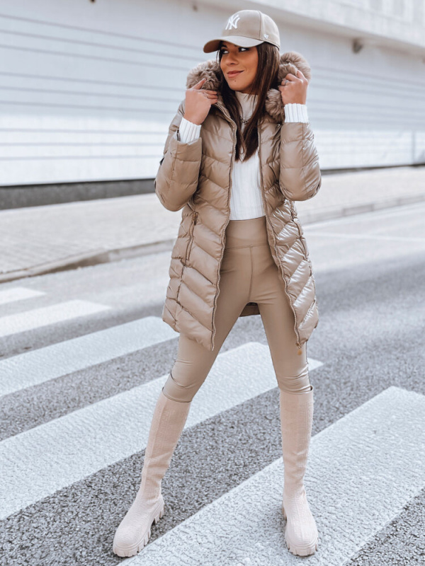 CRYSTAL dámská prošívaná bunda béžová Dstreet TY3979 Velikost: XL