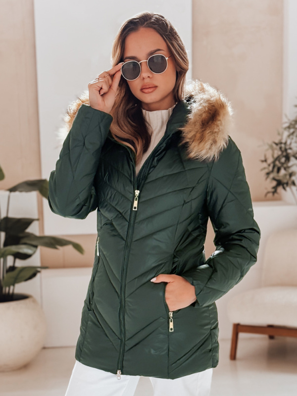 Dámská zimní bunda SOLARIS Barva černá DSTREET TY4007 Barva: Zelená, Velikost: XXL