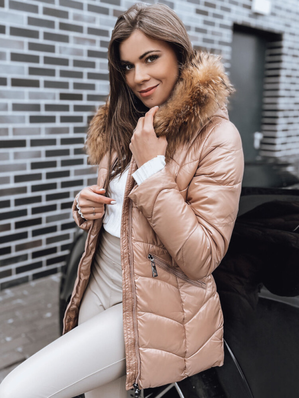 Dámská zimní bunda EMBRACE Barva kamelová DSTREET TY3995 Barva: Hnědá, Velikost: M
