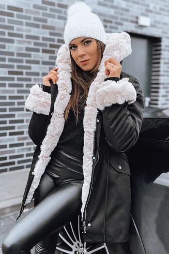STARBURST dámská zimní bunda parka černá Dstreet TY4025 Velikost: XL