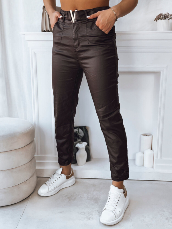 Dámské kalhoty voskované VIOLA Barva bronzová DSTREET UY1780 Barva: Hnědá, Velikost: XL