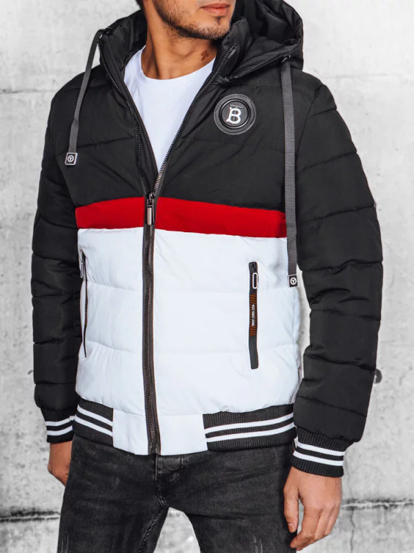 Pánská černá prošívaná bunda Dstreet TX4655 Velikost: 3XL