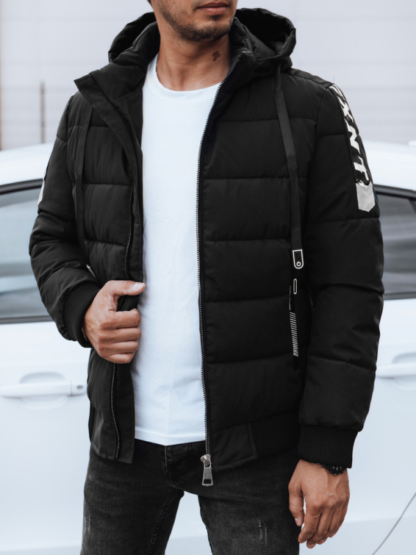 Pánská prošívané bunda Barva černá DSTREET TX4637 Barva: Černá, Velikost: XL