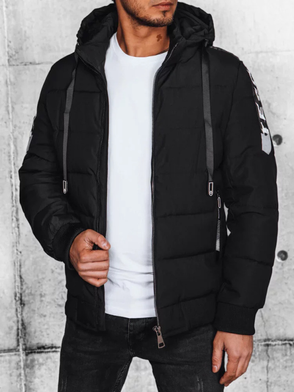 Pánská černá prošívaná bunda Dstreet TX4637 Velikost: 3XL