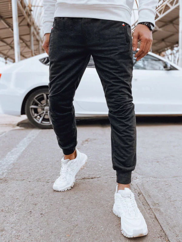 Pánské grafitové joggers tepláky Dstreet UX4122 XL / XXL