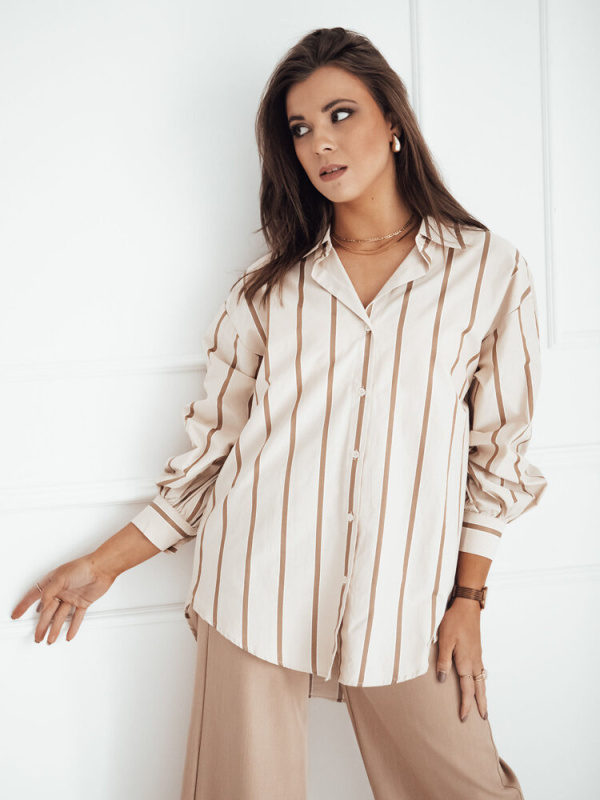 Elegantní dámská košile TENESI Barva blankytná modř DSTREET DY0378 Barva: Béžová, Velikost: S