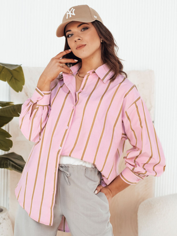 Elegantní dámská košile TENESI Barva blankytná modř DSTREET DY0378 Barva: Růžová, Velikost: M