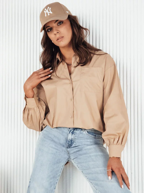 KLARA dámská košile, camel, Dstreet DY0371 Velikost: L