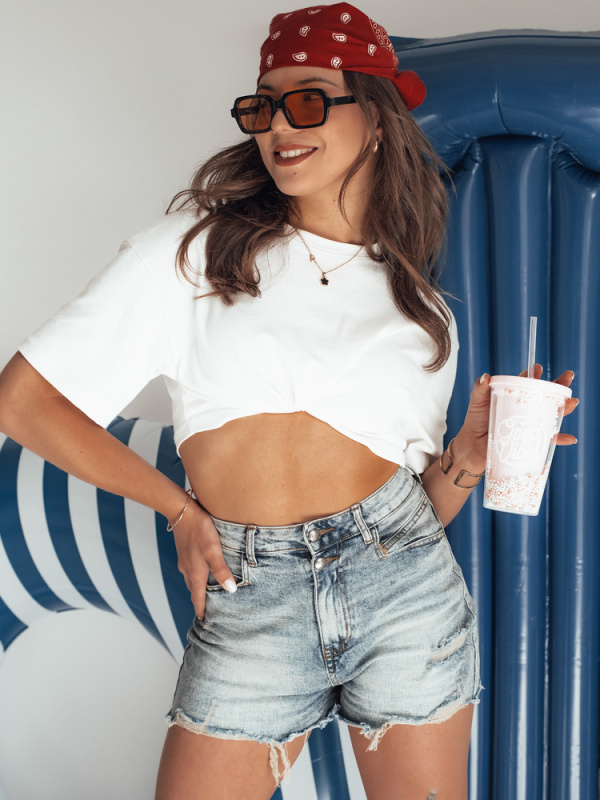 Dámské džínové šortky COOL DENIM Dstreet SY0368 Barva: Modrá - světle, Velikost: S