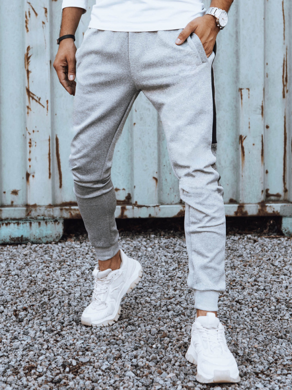 Pánské teplákové kalhoty světle šedé Dstreet UX4125 XXL