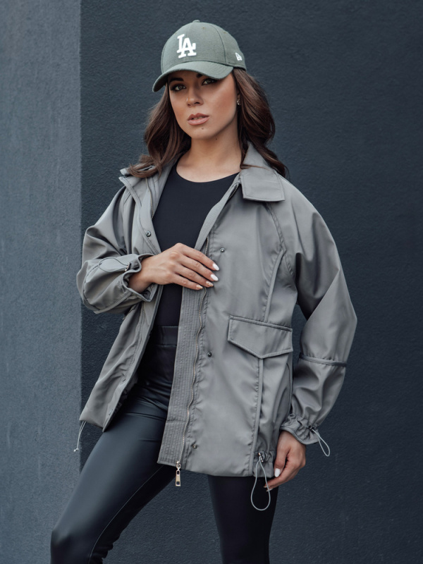 Dámská přechodová bunda ORLANDO tmavě šedá Dstreet TY4507 S