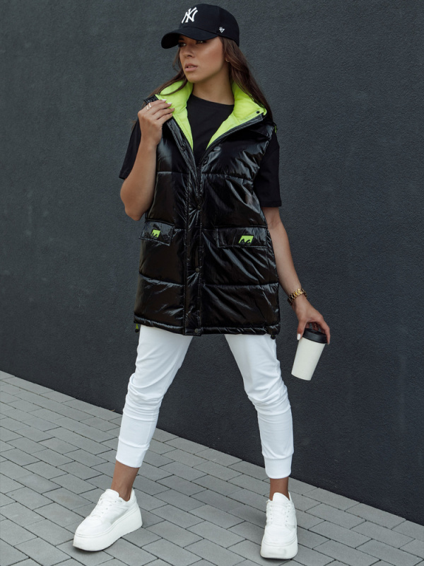 Dámská prošívaná dlouhá vesta MAYLO černá Dstreet TY4521 L / XL