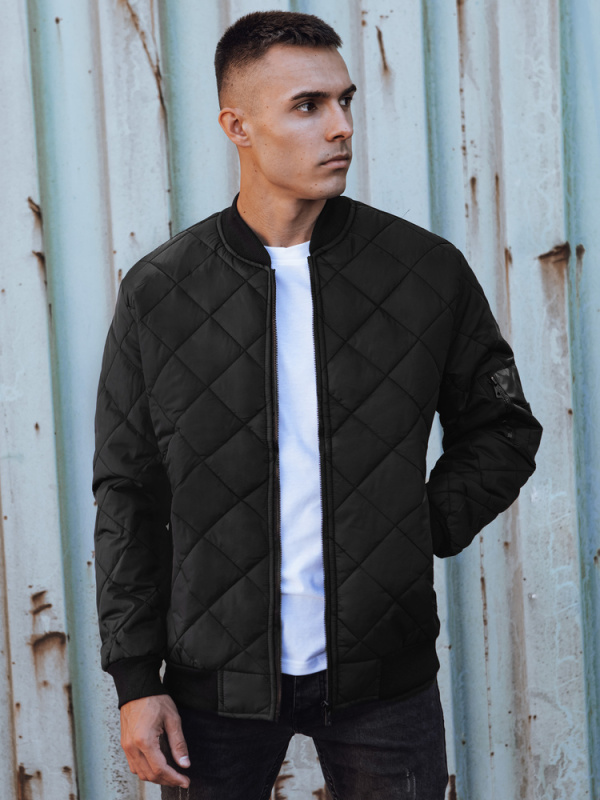 Pánská prošívaná bomber bunda černá TX4847 Velikost: XL