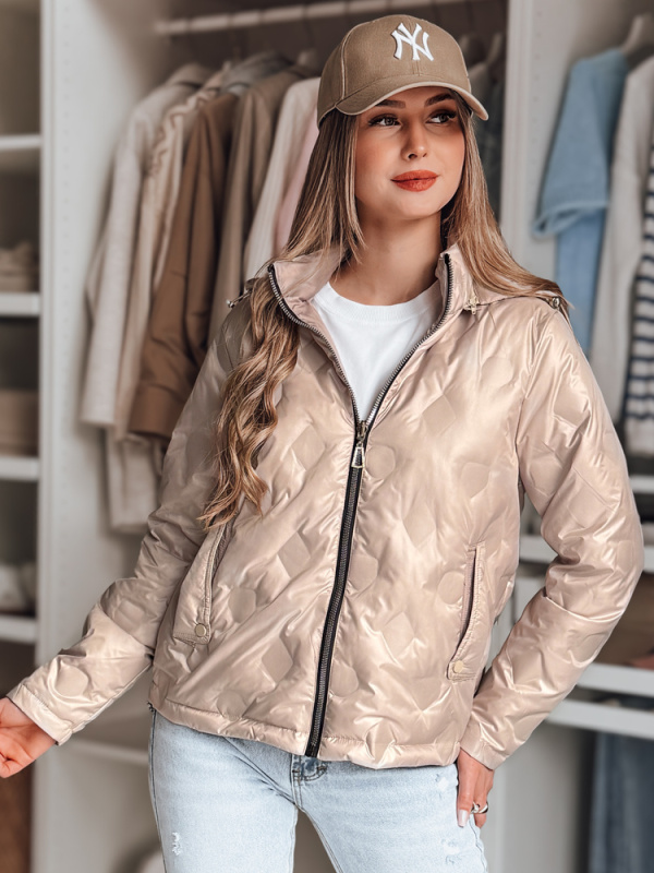 Dámská prošívaná bunda SYLVIAN Dstreet TY4860 Barva: Béžová, Velikost: M